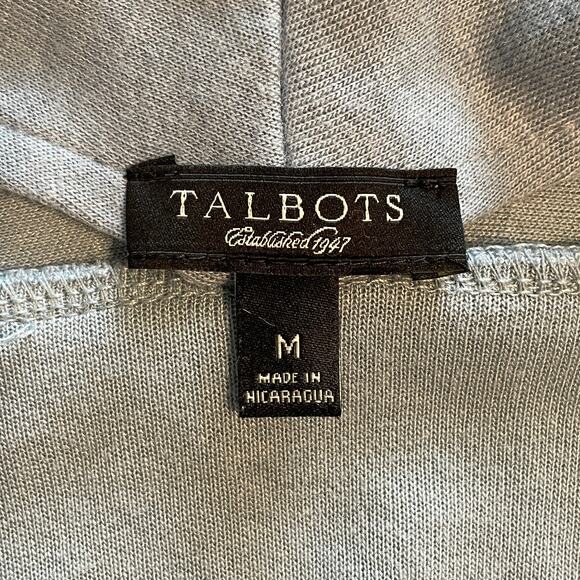 Talbots Asymmetrical Button Cardigan Womens Medium Light Blue Wool Blend Topper - Picture 4 of 7